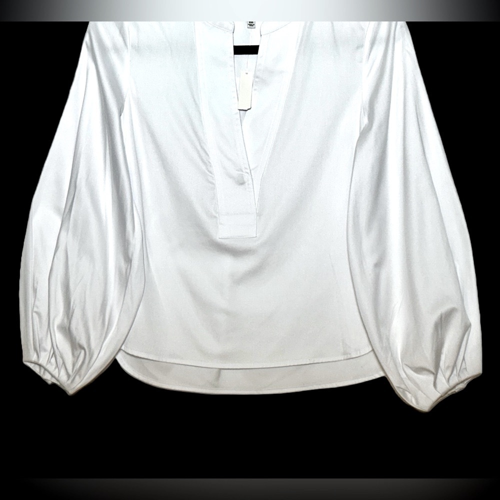 NWT Madewell V-Neck Long-Sleeve Cotton Top in White, Sizes XXS, XS, and M - Picture 9 of 13